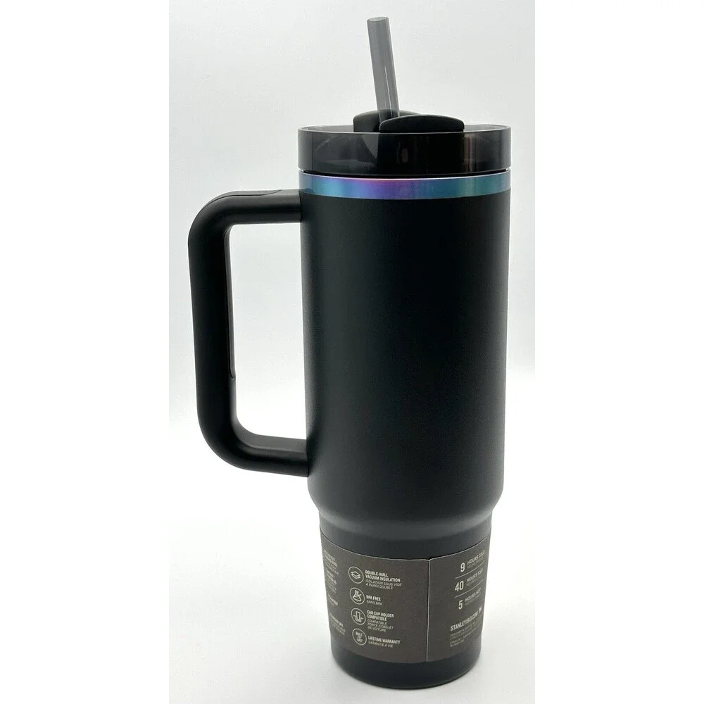 Stanley Quencher H2.0 Flow State 30oz Stainless Steel Black Chroma Tumbler - Picture 3 of 8